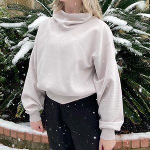 Size 6 Lululemon Cowl Neck Off-White/Cream Long Sleeve Shirt